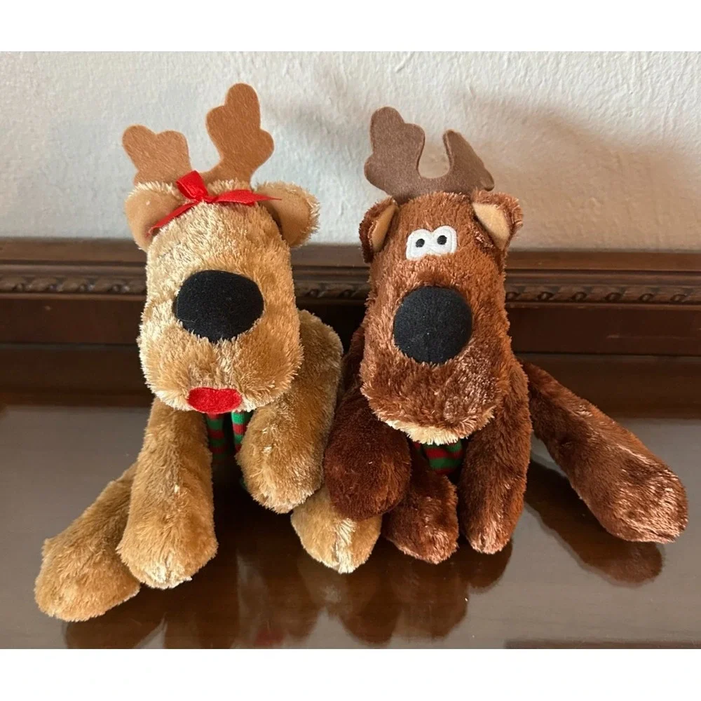 Vintage Pair Hallmark Rhonda & Rodney Reindeer‎ Plush Soft Toy Rodney & Friends